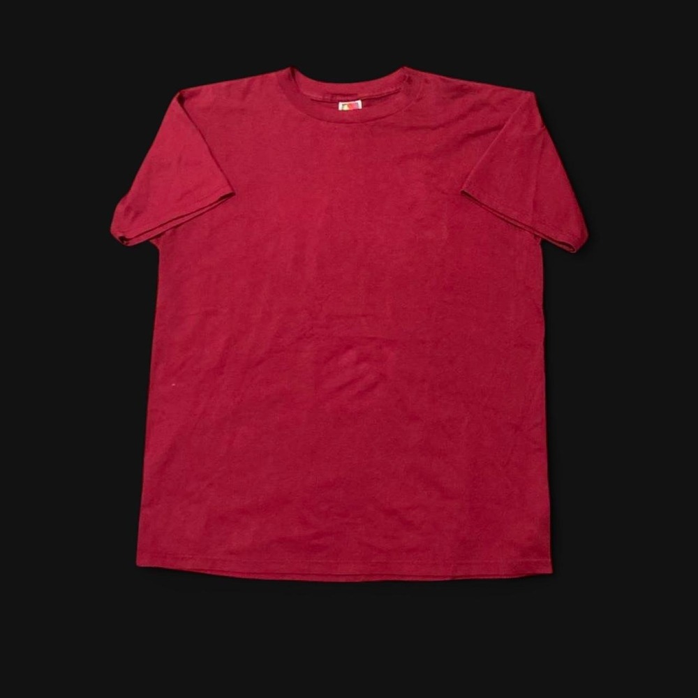 Fruit of the Loom Best maroon blank tee vtg 90s/00s 50/50 XL/23 - Picture 1 of 8